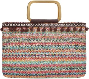 Straw Clutch Purse Female Simple Casual Tote Beach Bag Beach Woven Bag
