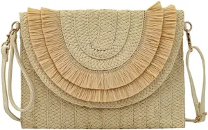 Straw Clutch Purse Ladies Clutch Envelope Bag Beach Woven Bag