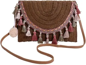 Straw Clutch Purse Straw Bag Ethnic Handbag Envelope Beach Woven Bag