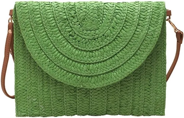 Straw Clutch Purse Women Casual Clutch Bag Straw Bag Straw Clutch Purse Beach Woven Bag(Colour 6)