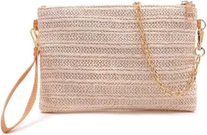 Straw Clutch Purse Women Summer Straw Clutch Bag Shoulder Slant Beach Bag Beach Woven Bag