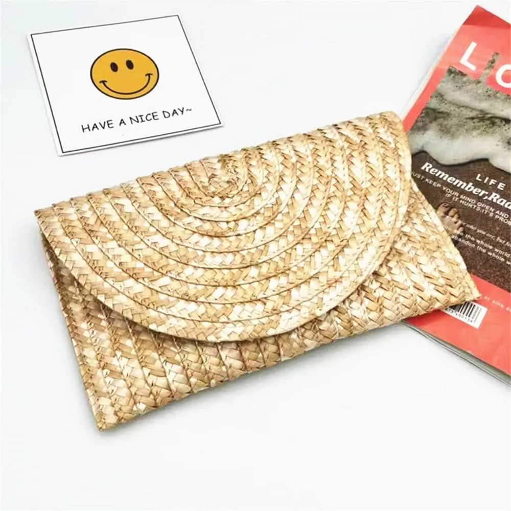 Straw Clutch Purse Women's Clip Bags Straw Bags Clutch Bags Beach Woven Bag