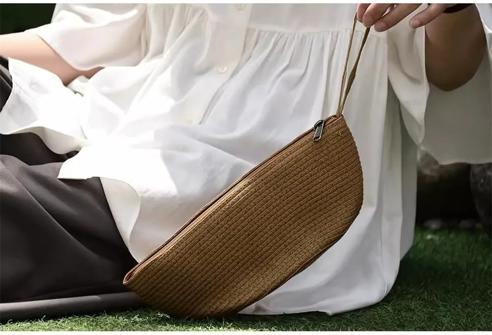 Straw Clutch Purse Women's Handbag Straw Clutch Bag Organiser Bag Beach Woven Bag