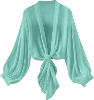 Summer Cardigans for Women Lightweight Chiffon Blouse Boho Floral Tops Cropped Open Front Cardigan Long Sleeve Shirts