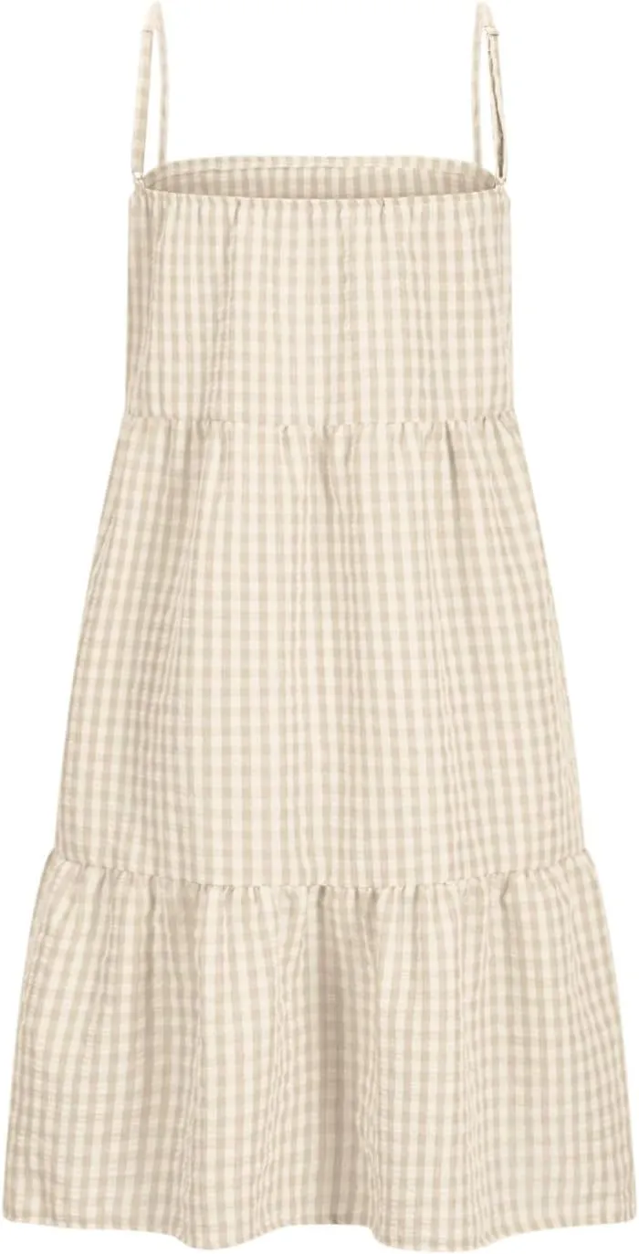 Summer Dresses for Women 2025 Spaghetti Strap Ruffle Tiered Tube Top Mini Dress Sexy Beach Vacation Dress with Pocket