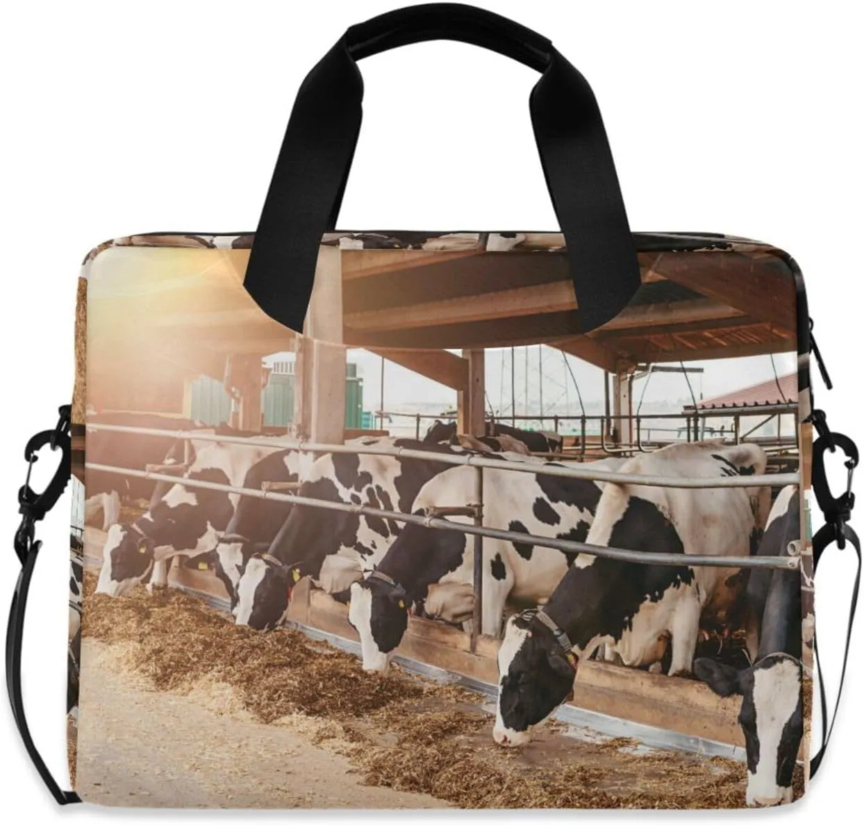 susiyo Calf Cow Cattle Breeds in Farm Laptop Bag 15.6 Inch Laptop Bag with Shoulder Strap Briefcase for Work College Back to School