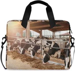 susiyo Calf Cow Cattle Breeds in Farm Laptop Bag 15.6 Inch Laptop Bag with Shoulder Strap Briefcase for Work College Back to School