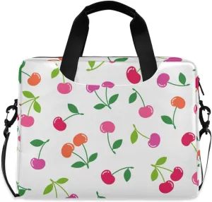 susiyo Cute Colorful Cherry Fruits Laptop Bag 15.6 Inch Laptop Bag with Shoulder Strap Briefcase for Work College Back to School