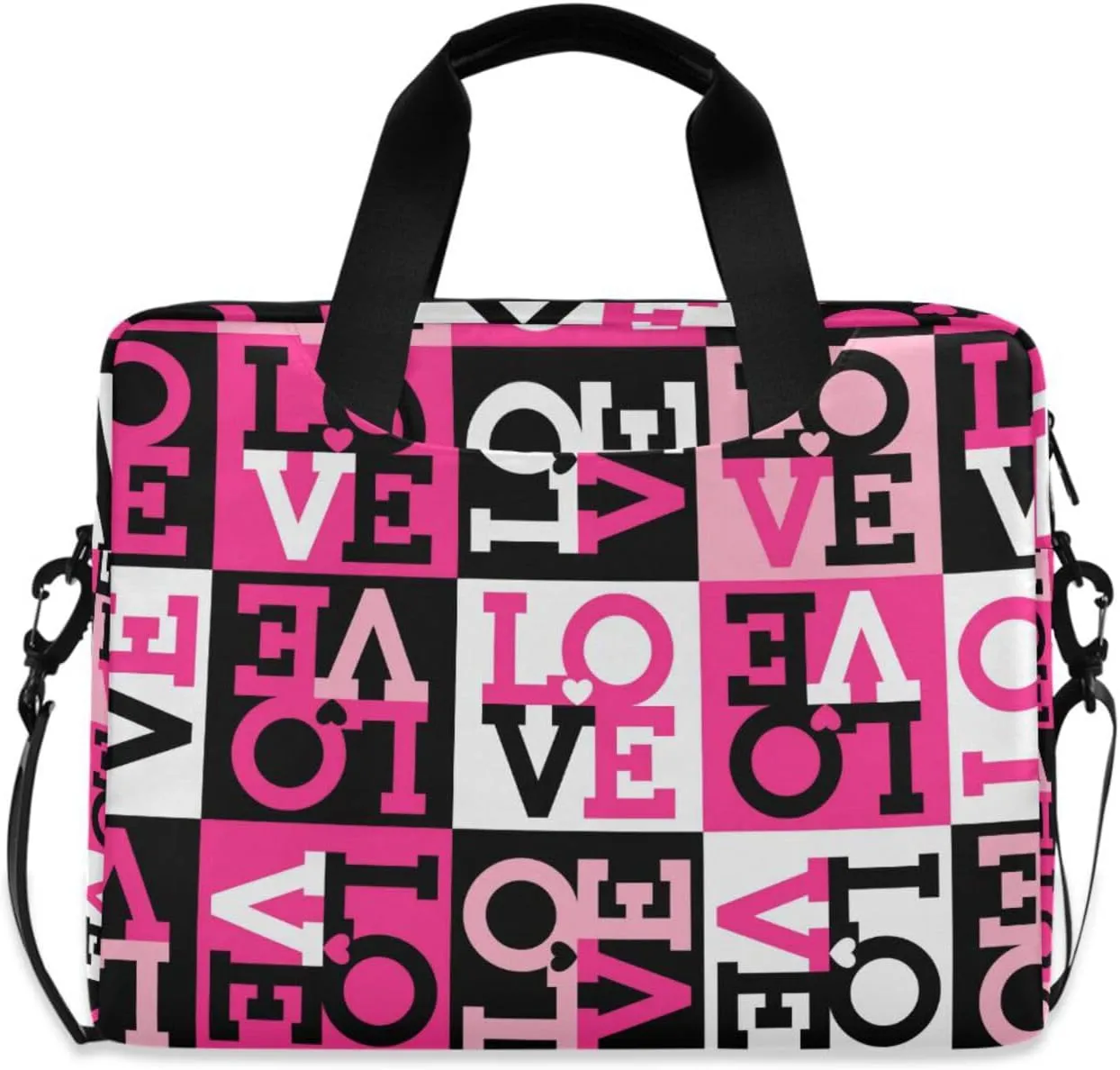 susiyo Love for Valentines Day Laptop Bag 15.6 Inch Laptop Bag with Shoulder Strap Briefcase for Work College Back to School