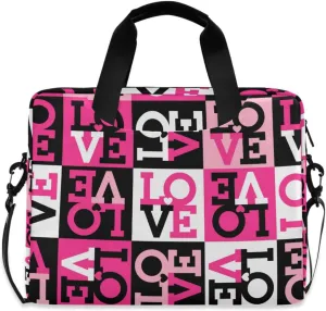 susiyo Love for Valentines Day Laptop Bag 15.6 Inch Laptop Bag with Shoulder Strap Briefcase for Work College Back to School