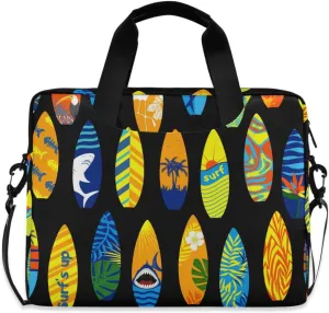 susiyo Surfboards Pattern Summer Laptop Bag 15.6 Inch Laptop Bag with Shoulder Strap Briefcase for Work College Back to School