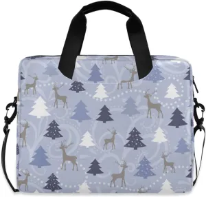 susiyo Winter Reindeers Christmas Tree Laptop Bag 15.6 Inch Laptop Bag with Shoulder Strap Briefcase for Work College Back to School