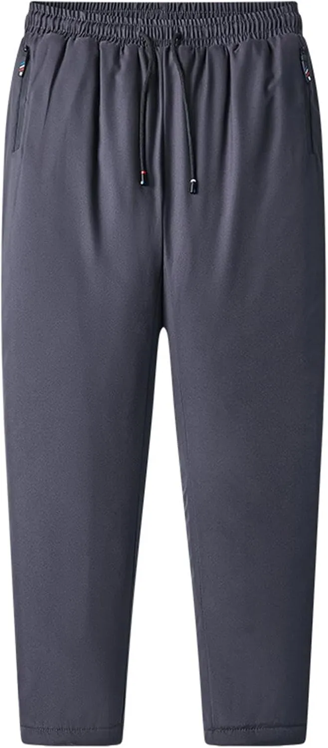 Sweatpants for Men Big and Tall Relaxed Fit Elastic Waist Joggers Plus Size Fleece Straight Stretch Casual Sports Trousers