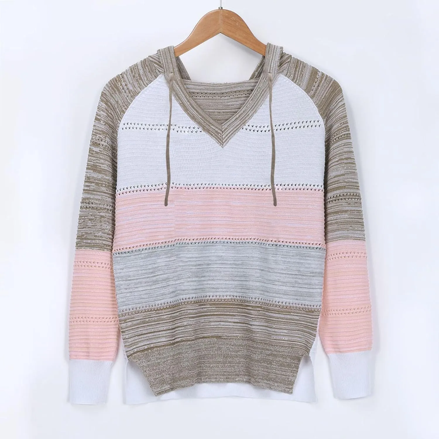 Sweatshirts for Women Sweaters for Women 2023 Womens Pullover Hooded Sweatshirts Color Block Long Sleeve Tops