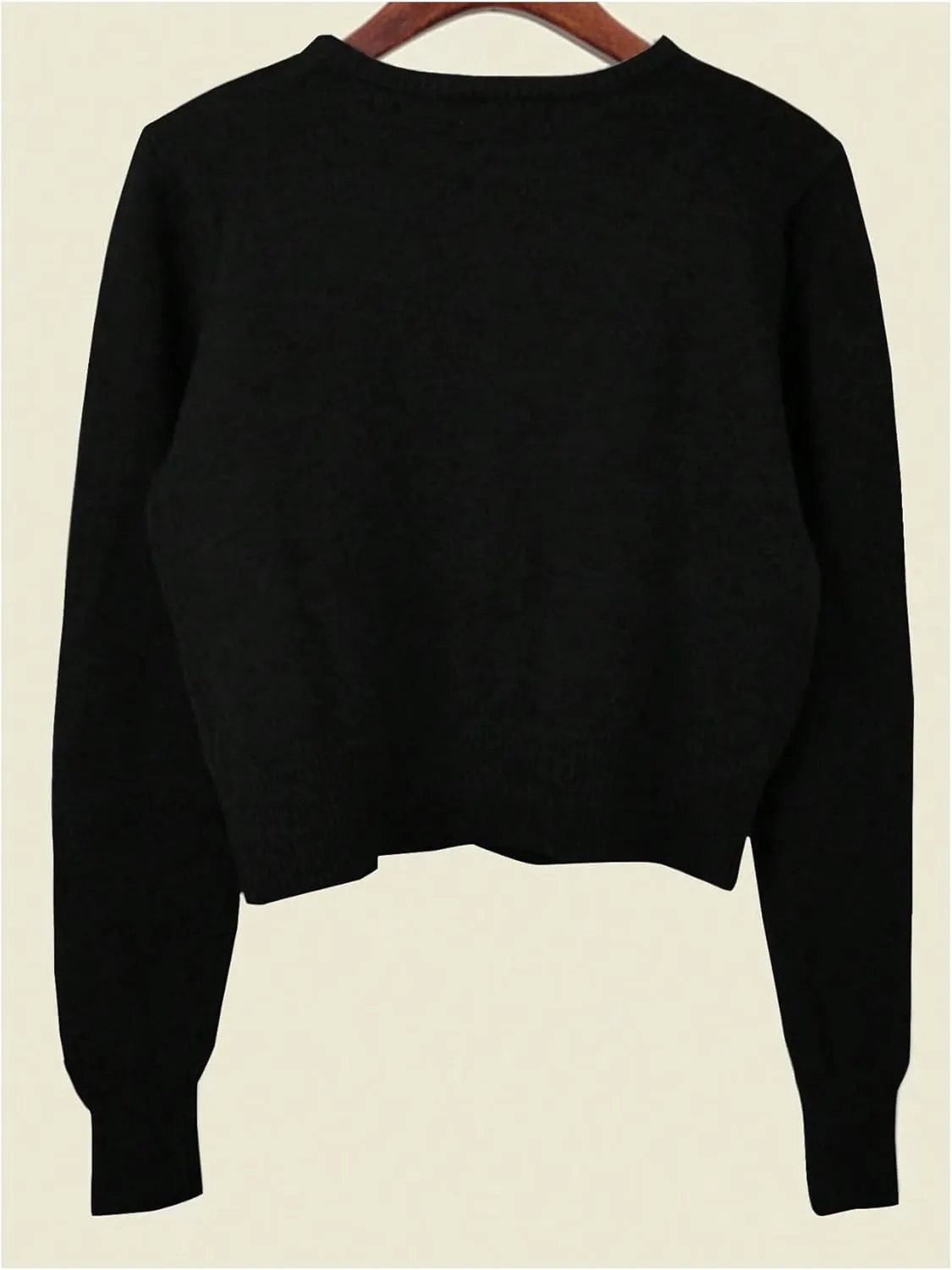 SweatyRocks Women's Light Weight Cardigan Round Neck Long Sleeve Button Down Sweaters Knitwear