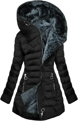 TANGNADE Womens Winter Coats with Hood Outerwear Puffer Jacket Soft Fleece Lined Warm Snow Coat Thicken Parka Outfits