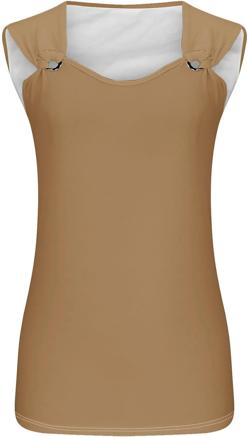 Tank Top for Women 2025 Dressy Casual Summer V Neck Sleeveless Camisole Ring Straps Loose Fit Workout Basic Shirts