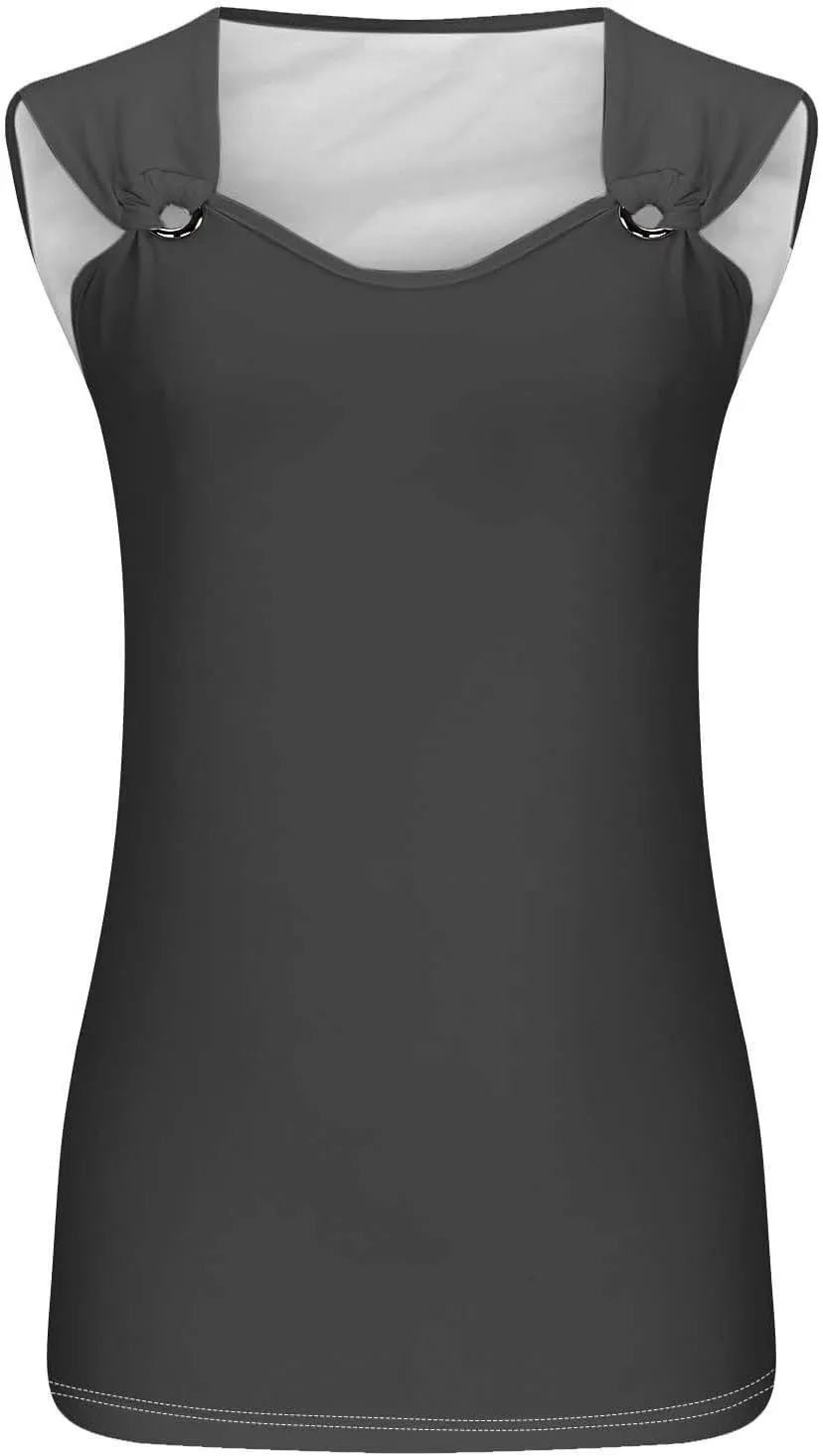 Tank Top for Women 2025 Dressy Casual Summer V Neck Sleeveless Camisole Ring Straps Loose Fit Workout Basic Shirts