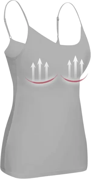 Tank Top for Women with Workout 2025 Camisole Padded Adjustable Spaghetti Strap Fitted Yoga Undershirts