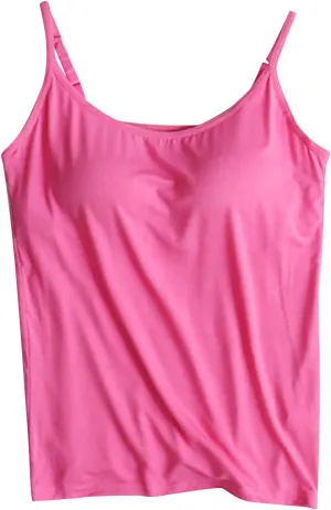 Tank Top with Built in Bra for Women Modal Padded Yoga Camisole Tanks Tops Spaghetti Strap Camisole Tank Top