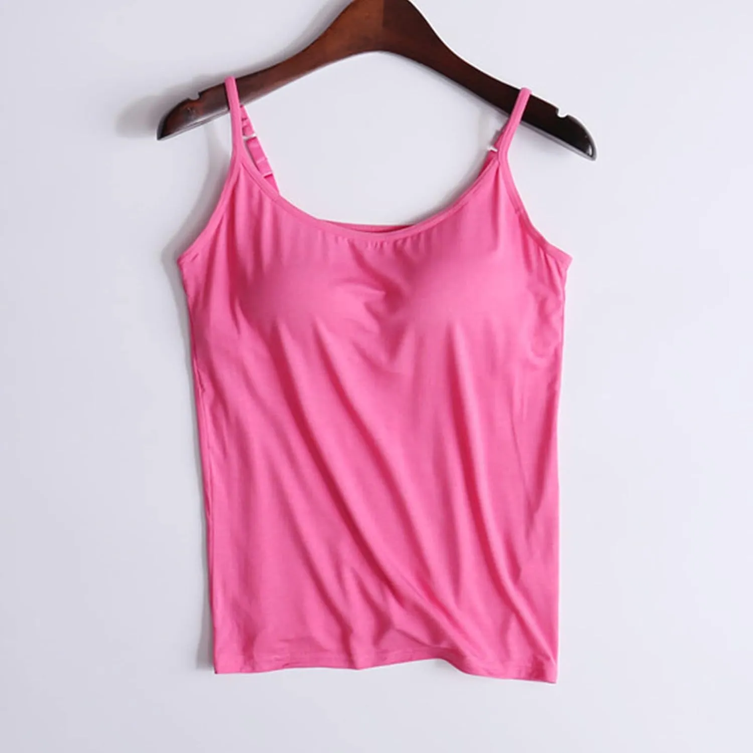 Tank Top with Built in Bra for Women Modal Padded Yoga Camisole Tanks Tops Spaghetti Strap Camisole Tank Top