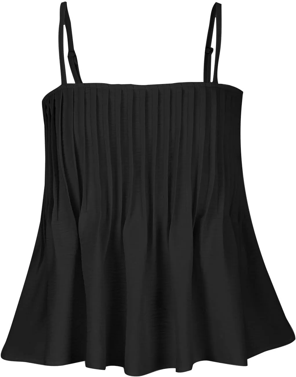 Tank Tops for Women Pleated Spaghetti Strap Camisole Loose Fit Casual Sleeveless Flowy Crop Tops Sexy Y2K Outfit 2025