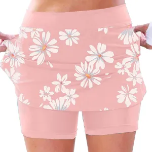tennis skorts high waisted tummy control women shorts plus size athletic Elastic trendy cute skirts with pockets