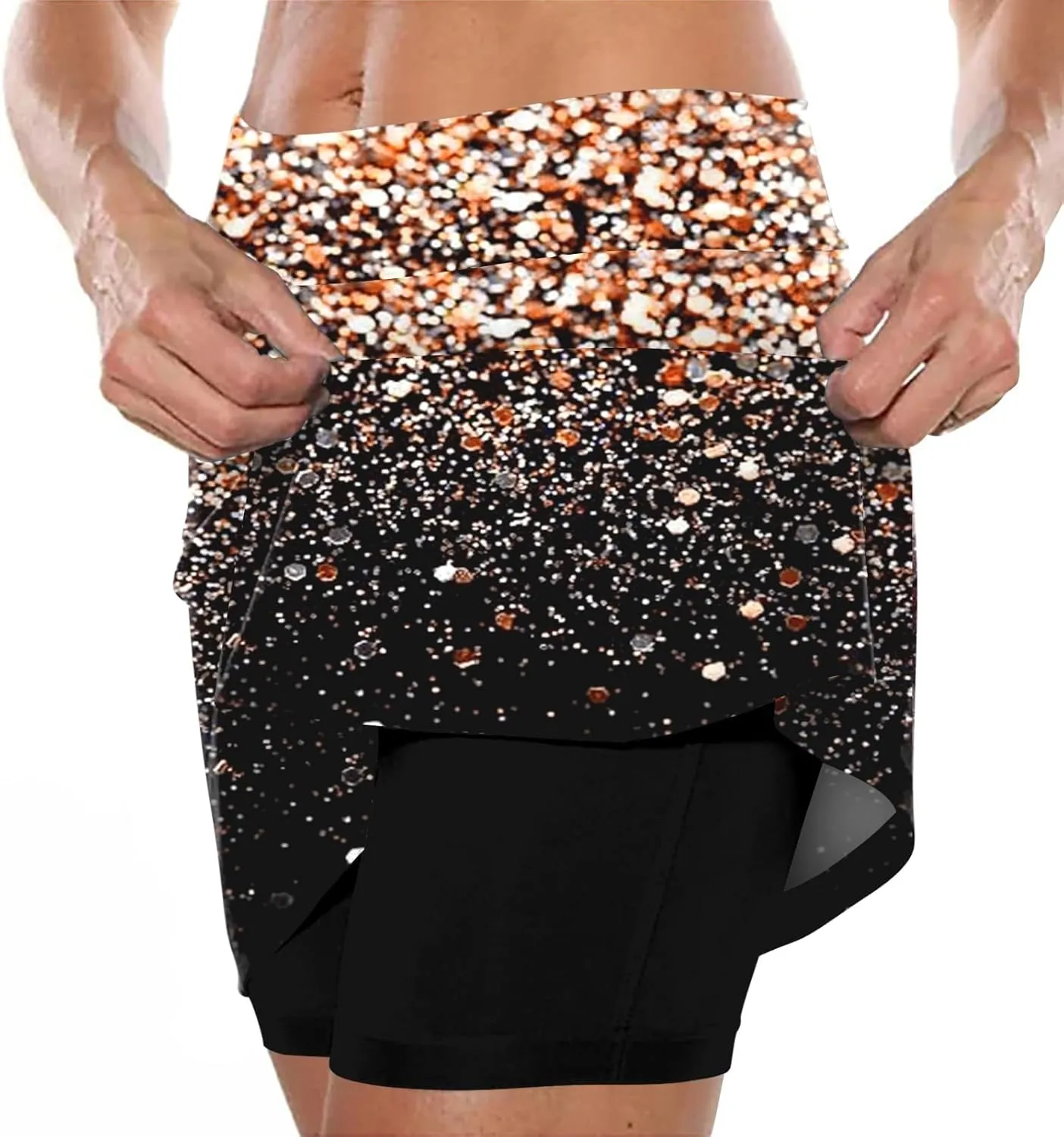 tennis skorts high waisted tummy control women shorts plus size athletic Elastic trendy cute skirts with pockets