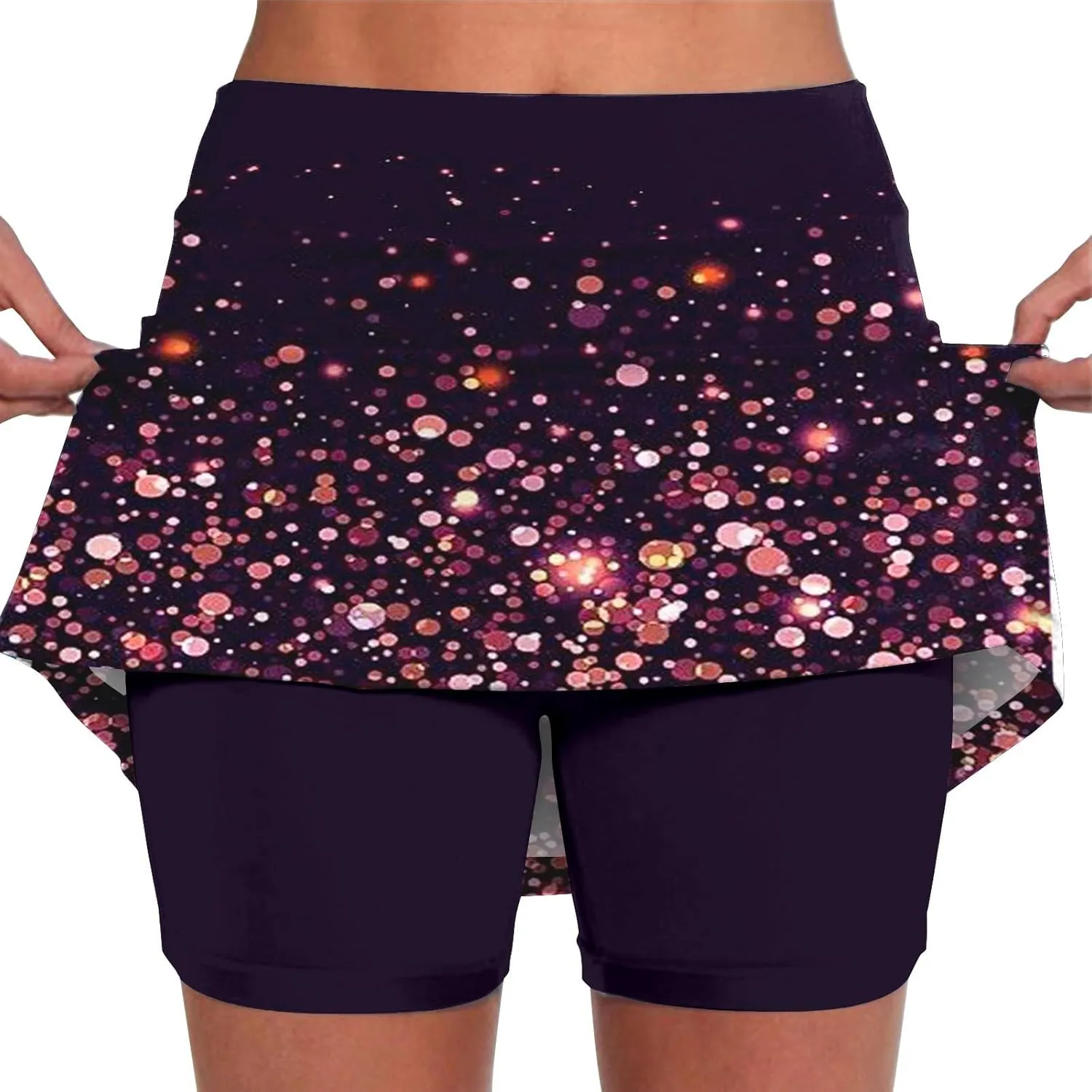 tennis skorts high waisted tummy control women shorts plus size athletic Elastic trendy cute skirts with pockets