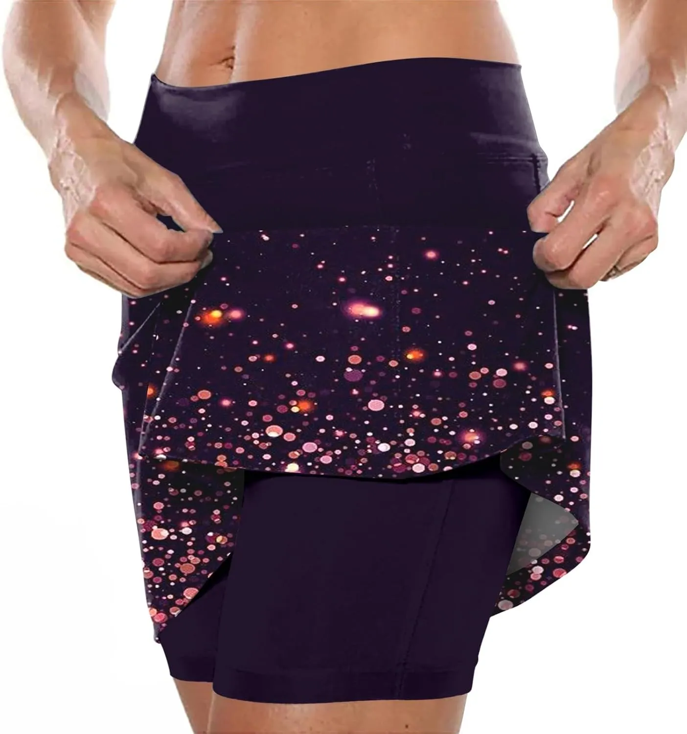 tennis skorts high waisted tummy control women shorts plus size athletic Elastic trendy cute skirts with pockets