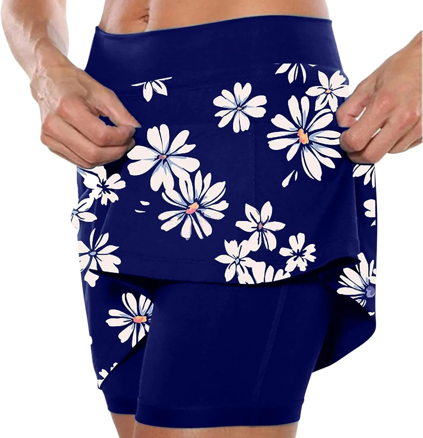 tennis skorts high waisted tummy control women shorts plus size athletic Elastic trendy cute skirts with pockets