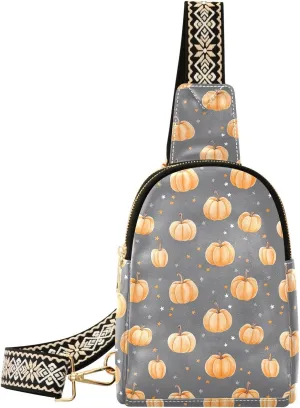 Thanksgiving Pumpkin Sling Bag for Women Fanny Packs for Women Small Leather Fanny Pack Crossbody Bags Fashion Waist Packs Chest Bag for Travel 21344966
