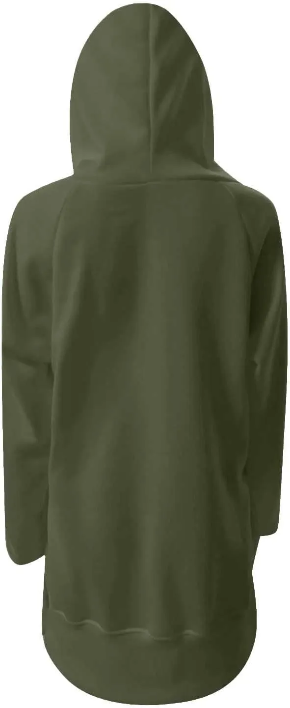 The Warmy Oversized Hoodie,Casual Oversized Hoodie Dress For Women Pullover Long Sweatshirt Split Hem With Pockets