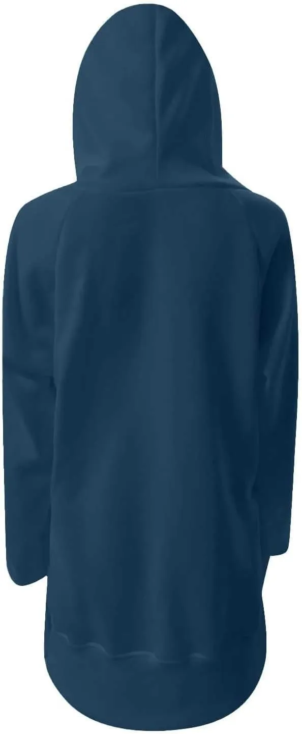 The Warmy Oversized Hoodie,Casual Oversized Hoodie Dress For Women Pullover Long Sweatshirt Split Hem With Pockets