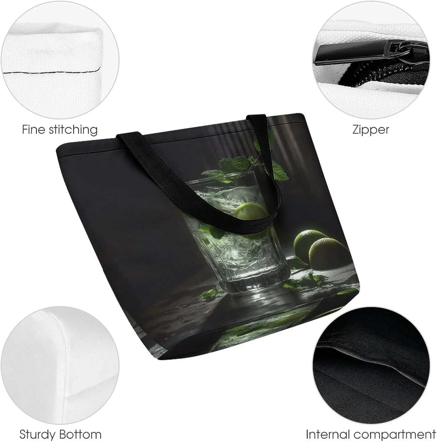 Tote Bag for Women Grocery Bag Tent in The Sun Foldable Shopping Bags Reusable Large Tote Bag