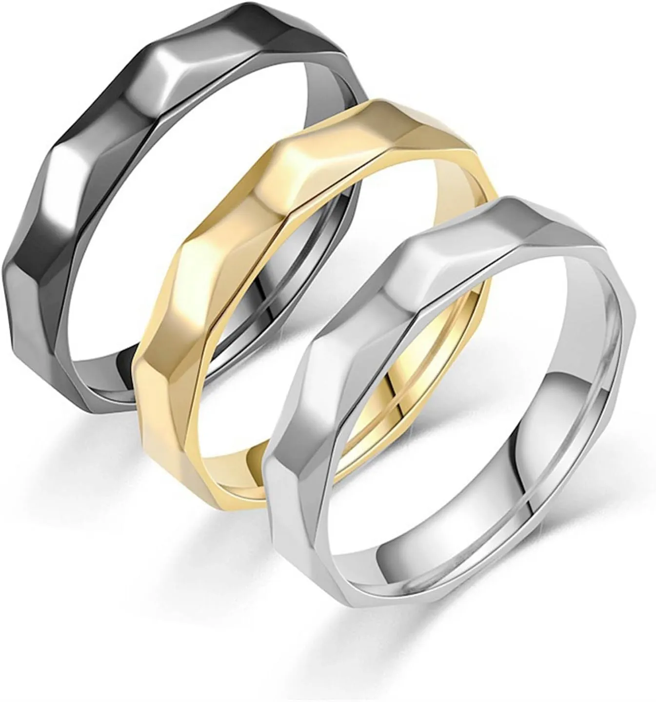 TrendyTitanium Steel Wedding Band for Women,Stackable Thin Anniversary Promise Rings Stackable Ring for Engagement