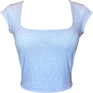Ultra Soft Cap Sleeve Fashion Square Neck T-Shirt for Women