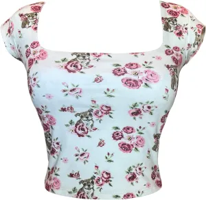Ultra Soft Cap Sleeve Fashion Square Neck T-Shirt for Women