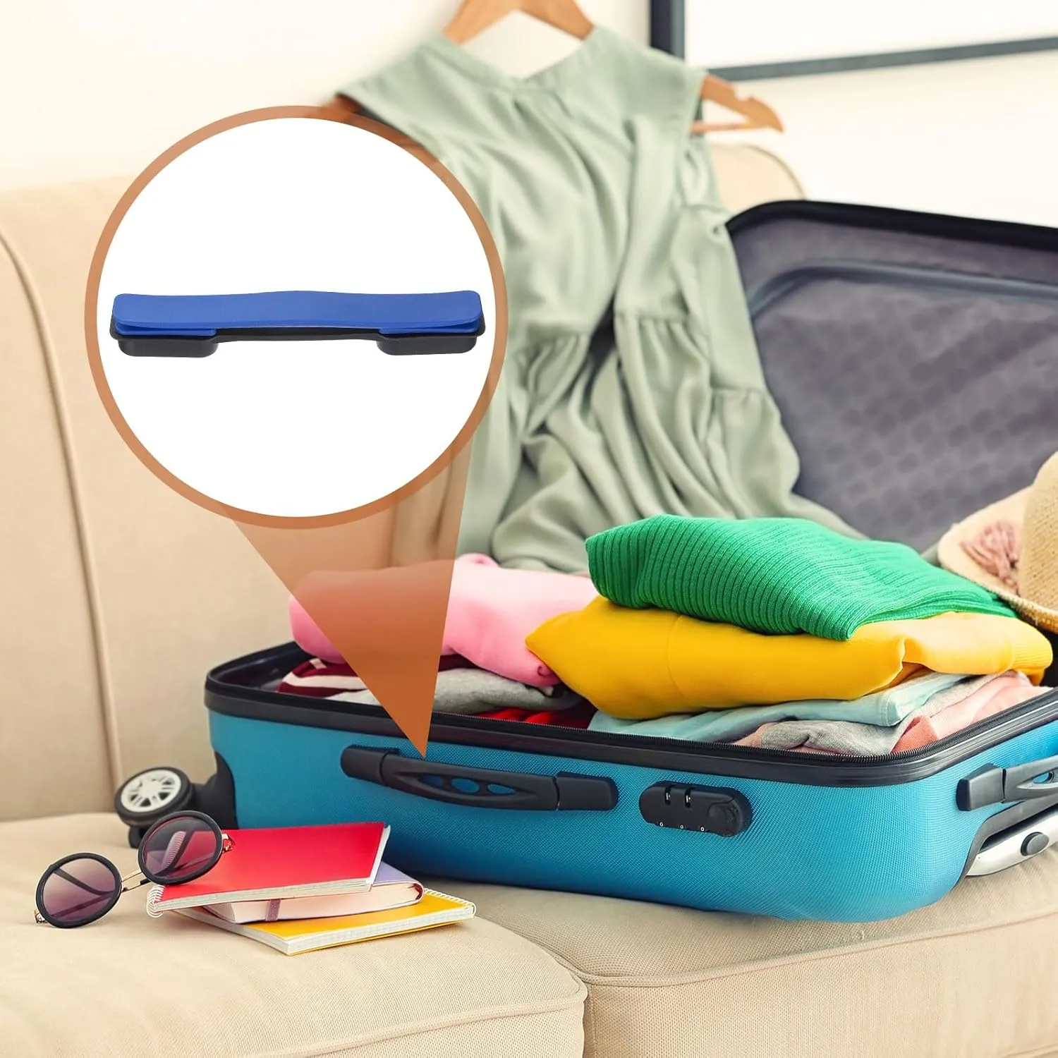 uxcell Luggage Handle Replacement 8.5 Inch Suitcase Handle Carry Strap Plastic Pull Handle Grip Luggage Replacement Parts with Screws for Suitcase Box Luggage Case, Dark Blue