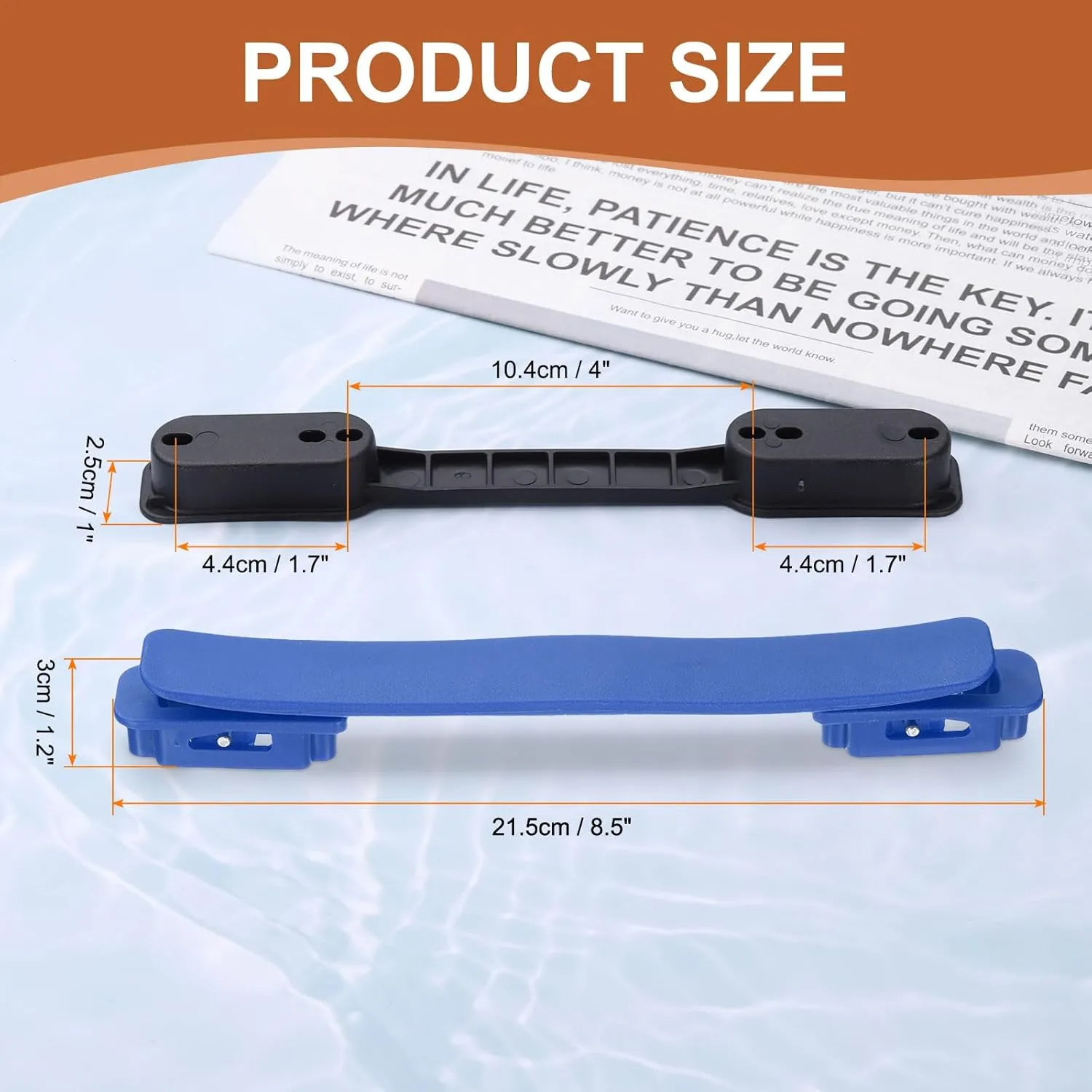 uxcell Luggage Handle Replacement 8.5 Inch Suitcase Handle Carry Strap Plastic Pull Handle Grip Luggage Replacement Parts with Screws for Suitcase Box Luggage Case, Dark Blue