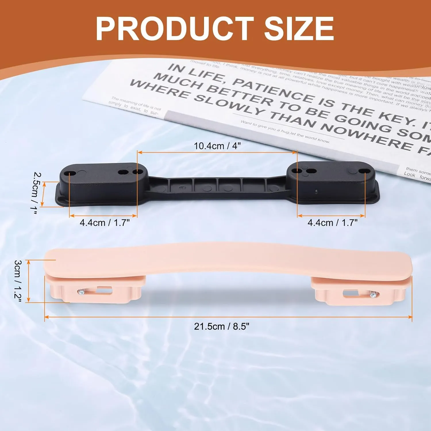 uxcell Luggage Handle Replacement 8.5 Inch Suitcase Handle Carry Strap Plastic Pull Handle Grip Luggage Replacement Parts with Screws for Suitcase Box Luggage Case, Pink
