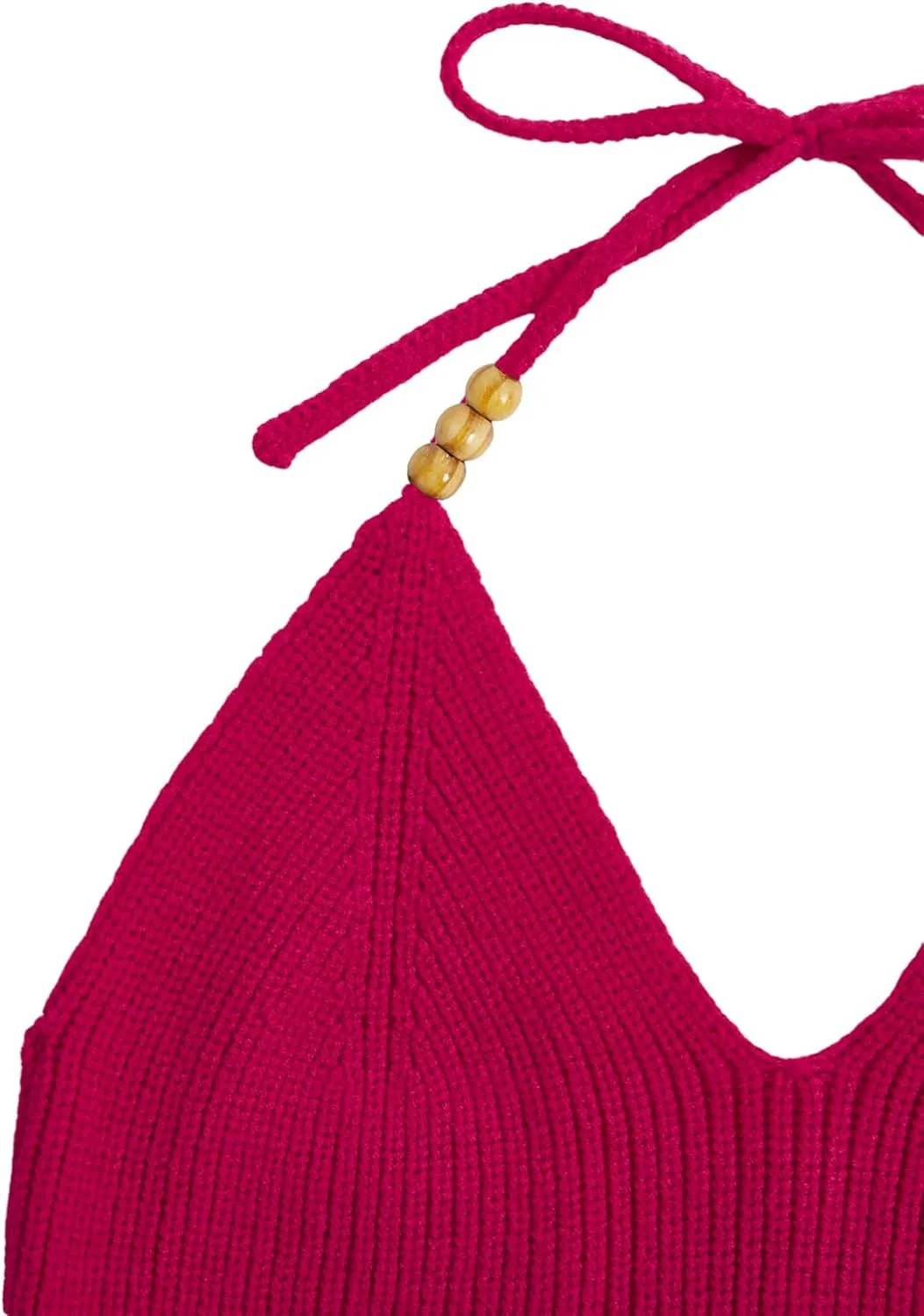 Verdusa Women's Crop Halter Tops Y2k Goth Clothes Crochet Cami Sleeveless Tie Backless Boho Knit Top Camisole