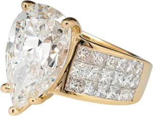 Water Drop Pear Semicolon Ring Shaped Zircons Ring For Women Simple Micros Set Squares silver Diamond Ring For Women