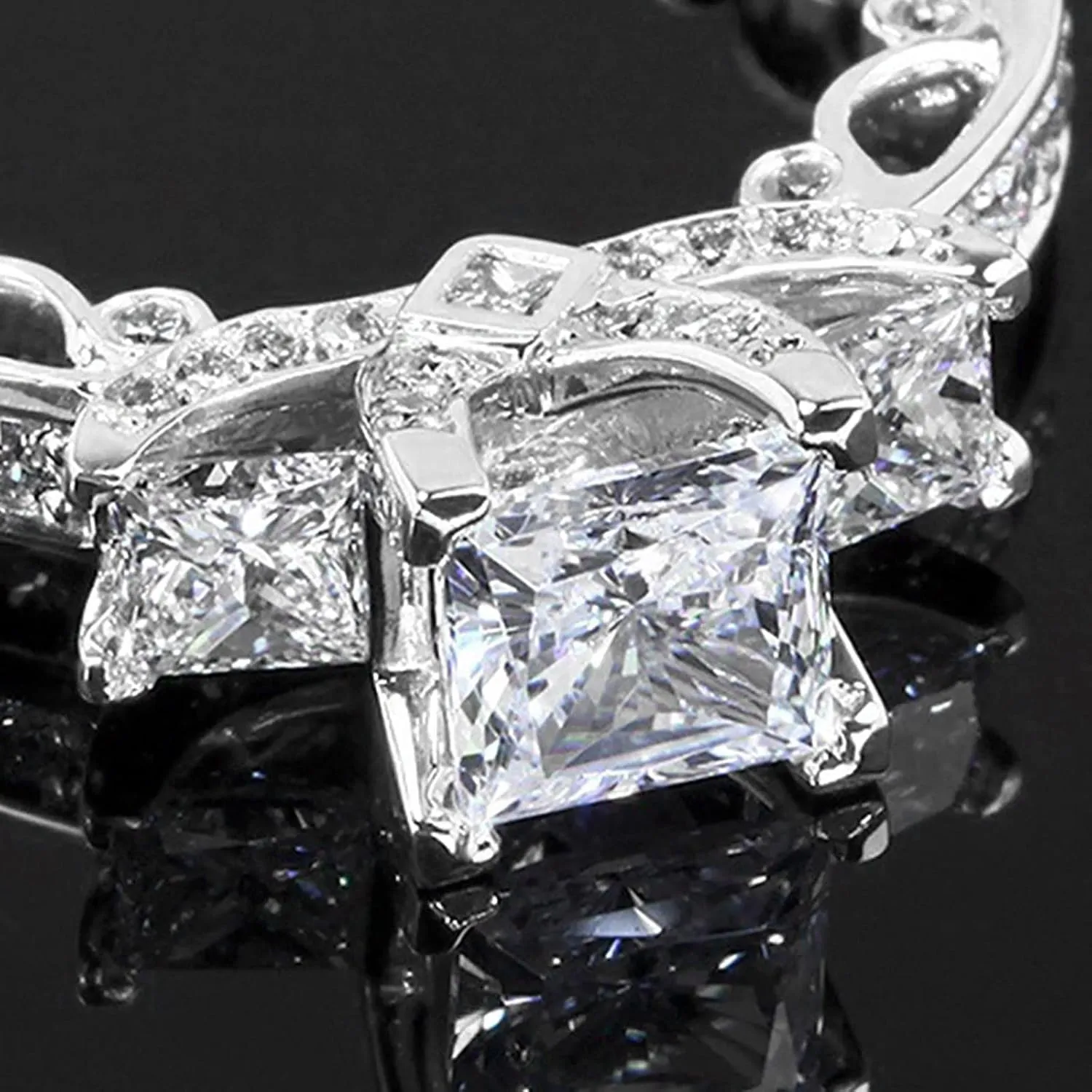 Wedding Band Set for Women,925 Sterling Silver Gemstone Inlaid Vintage Ring Cubic Zirconia Engagement Promise Rings for Her