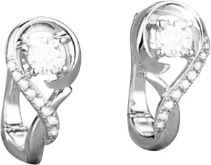 White Gold Plated Clear Cubic Zirconia Stud Earrings,925 Sterling Silver Stud Earrings for Women Jewelry Gift for Mother Wife