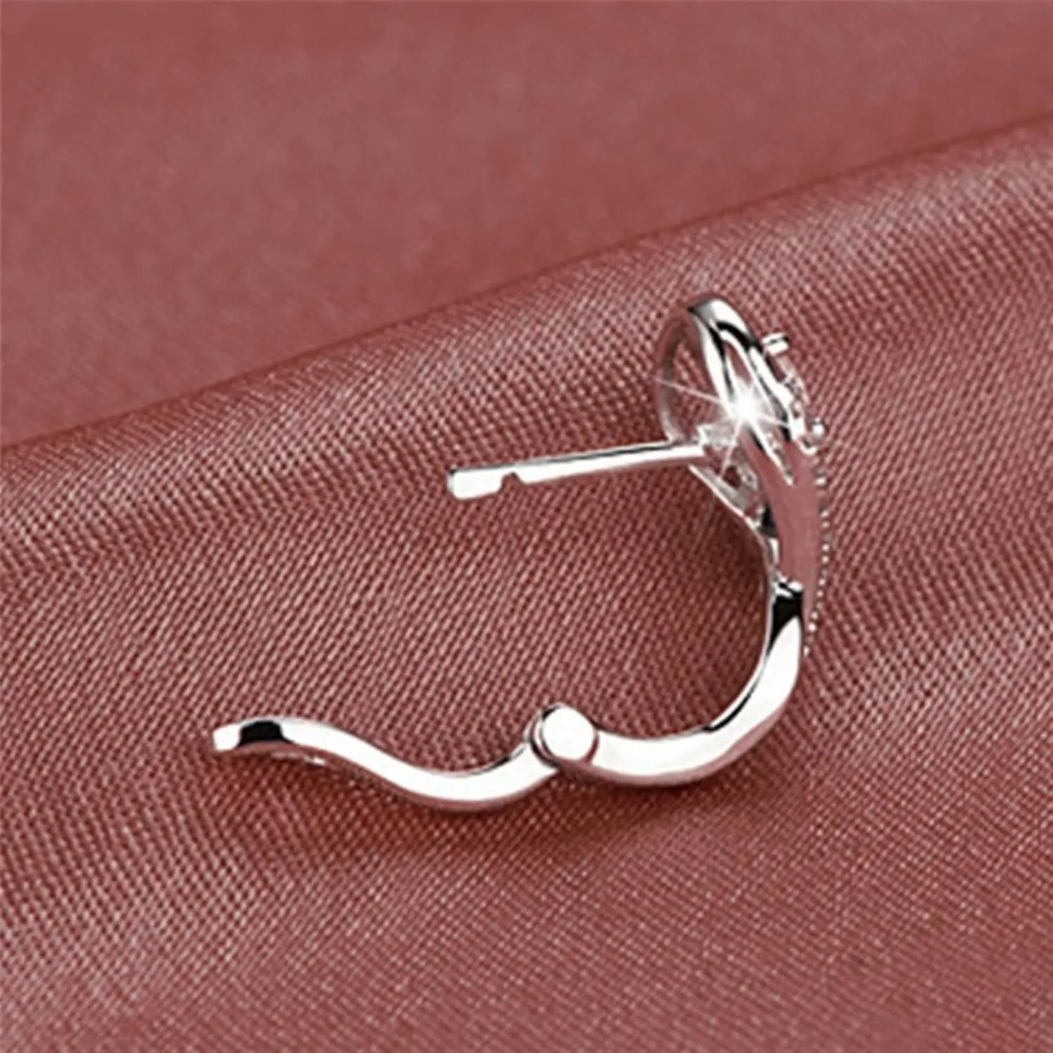 White Gold Plated Clear Cubic Zirconia Stud Earrings,925 Sterling Silver Stud Earrings for Women Jewelry Gift for Mother Wife