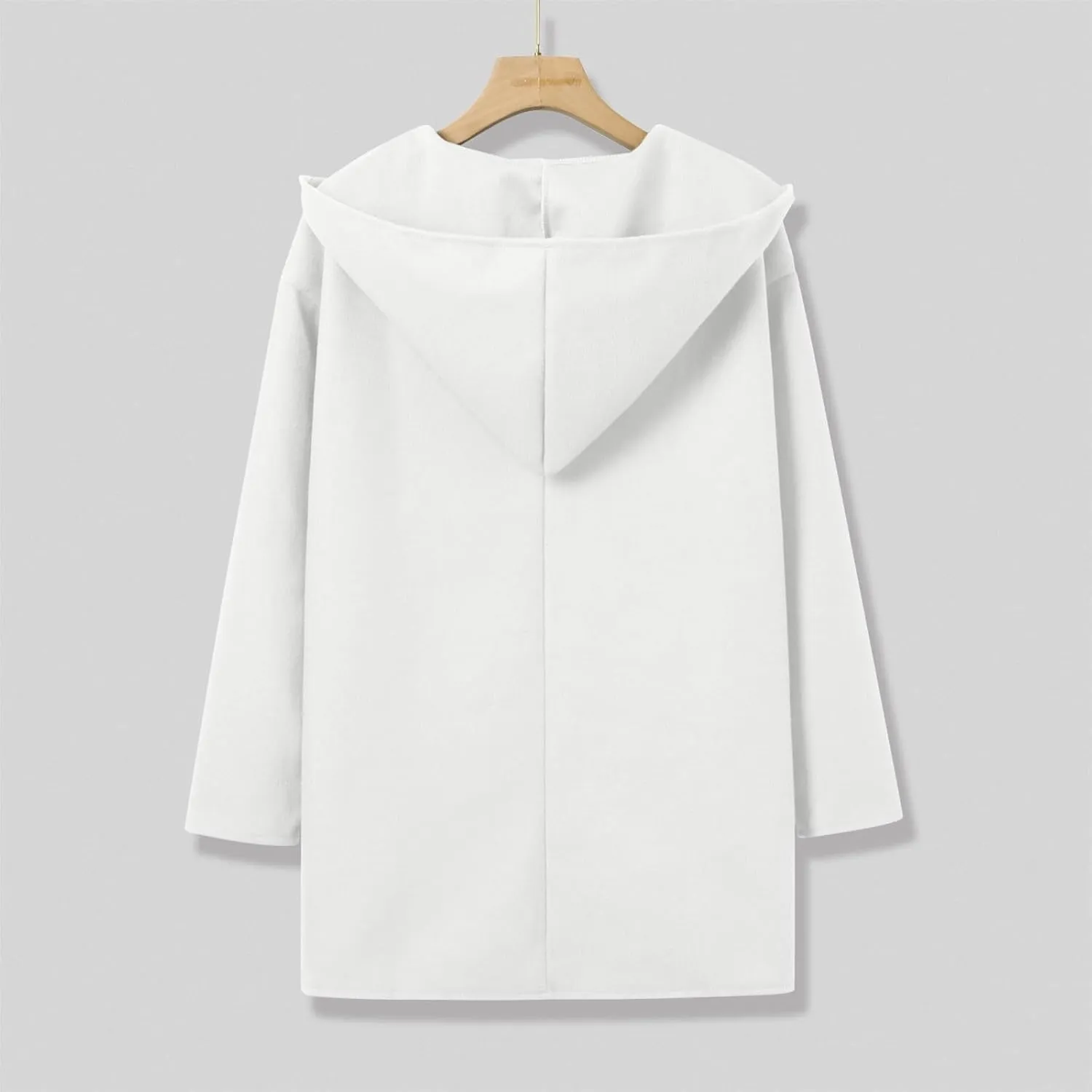 Winter Jacket for Women Long Sleeve Solid Color Lapel Neck Open Front Cardigan Jackets Button Down Loose Fit Coat