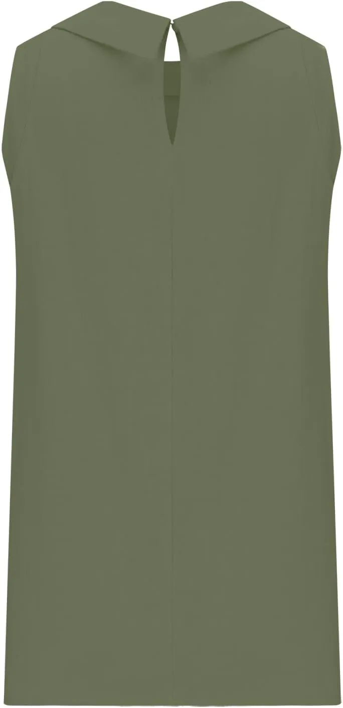 Women Cotton Linen Sleeveless Crop Tank Tops O Neck Shirt Casual Solid Color Loose Fit Comfy T-Shirt Blouse Vest