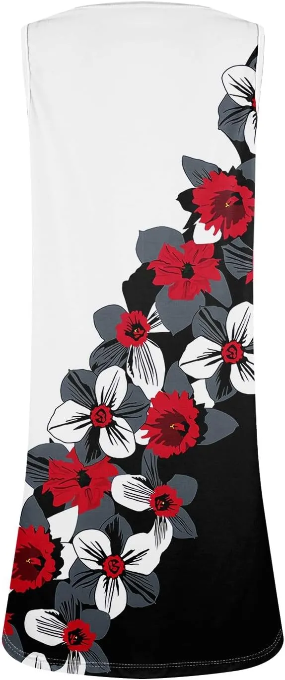 Women Dresses Summer Midi Sleeveless Button Down Womens Summer Dresses V Neck Club A Line Elegant Glam Tank Dress