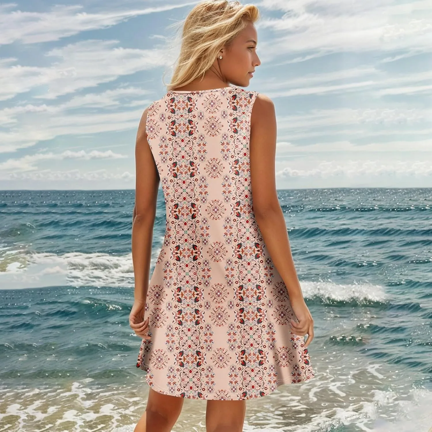 Women Dresses Summer Midi Sleeveless Button Down Womens Summer Dresses V Neck Club A Line Elegant Glam Tank Dress